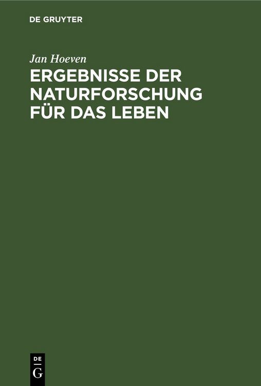 Produktbild: Ergebnisse der Naturforschung f&uuml;r das Leben