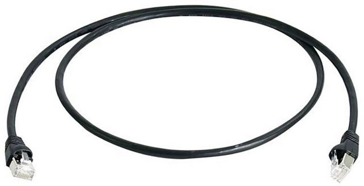 Produktbild: Teleg&auml;rtner 100008648 RJ45 Patchkabel CAT 6a S/FTP 5.00m Schwarz Flammwidrig, mit Rastnasenschutz, Paarschirm, doppelt geschirmt