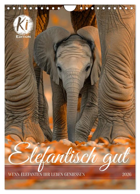 Produktbild: Elefantisch gut (Wandkalender 2026 DIN A4 hoch), CALVENDO Monatskalender