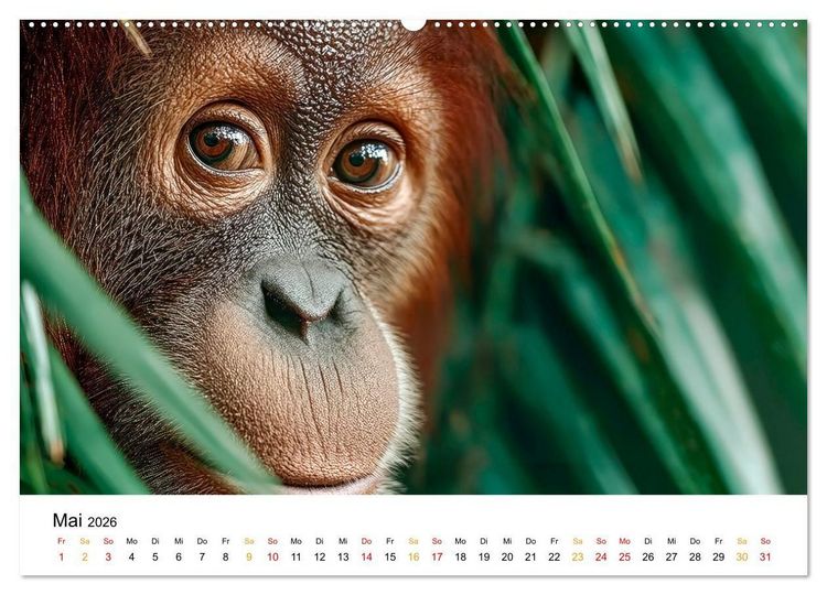 Produktbild: Orang Utans - Leben in den Baumkronen (hochwertiger Premium Wandkalender 2026 DIN A2 quer), Kunstdruck in Hochglanz