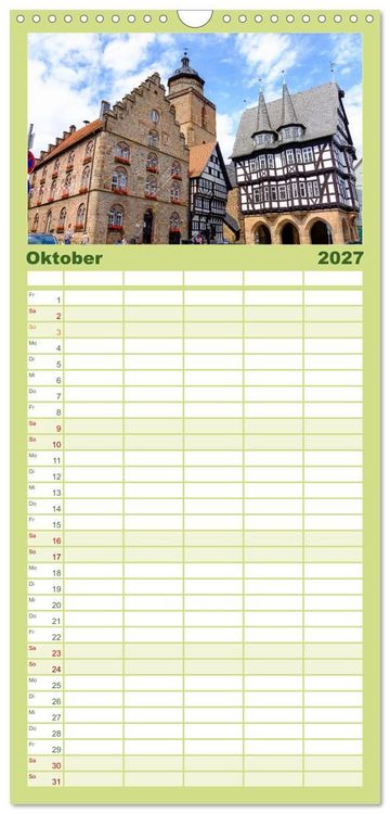 Produktbild: Familienplaner 2027 - Ein Blick auf Alsfeld mit 5 Spalten (Wandkalender, 21 x 45 cm) CALVENDO