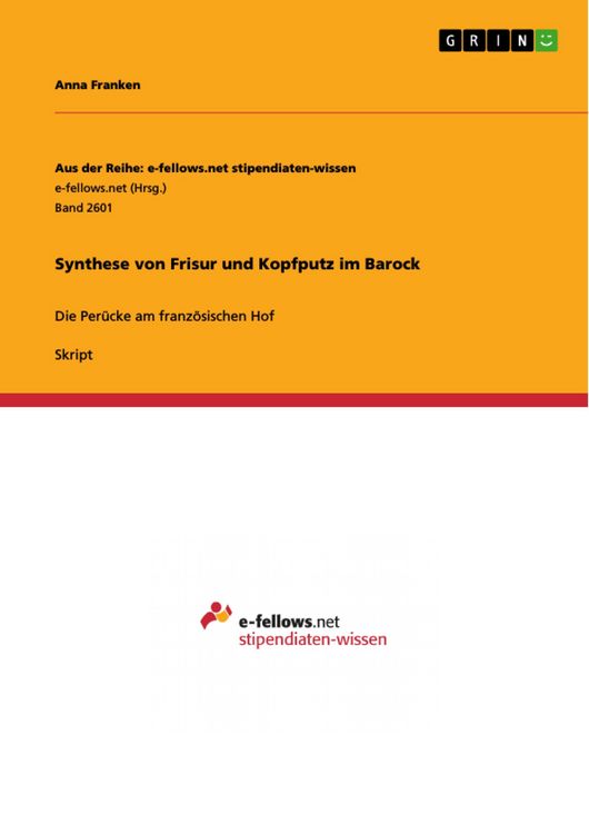 Produktbild: Synthese von Frisur und Kopfputz im Barock
