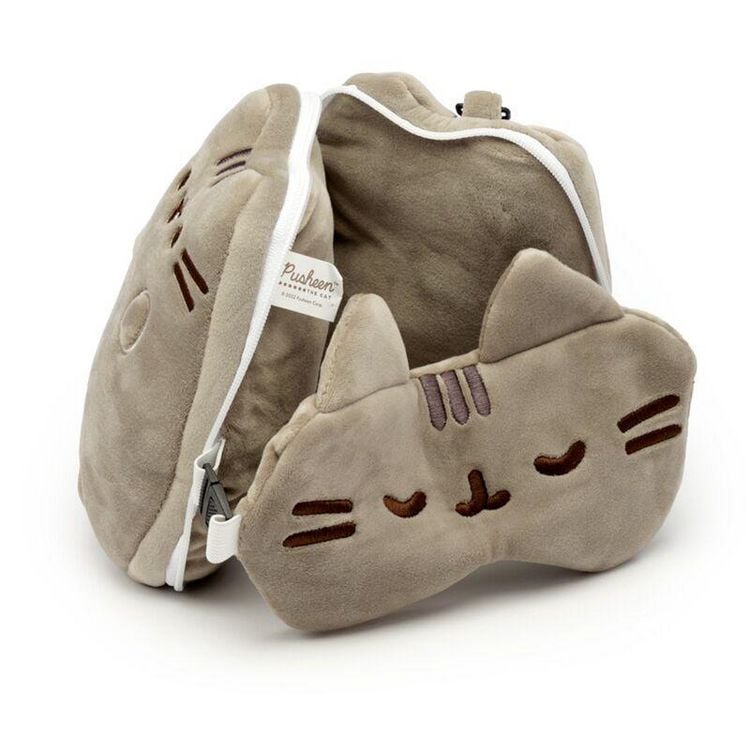 Produktbild: Relaxeazzz Pl&uuml;sch Pusheen Katze Reisekissen & Schlafmaske