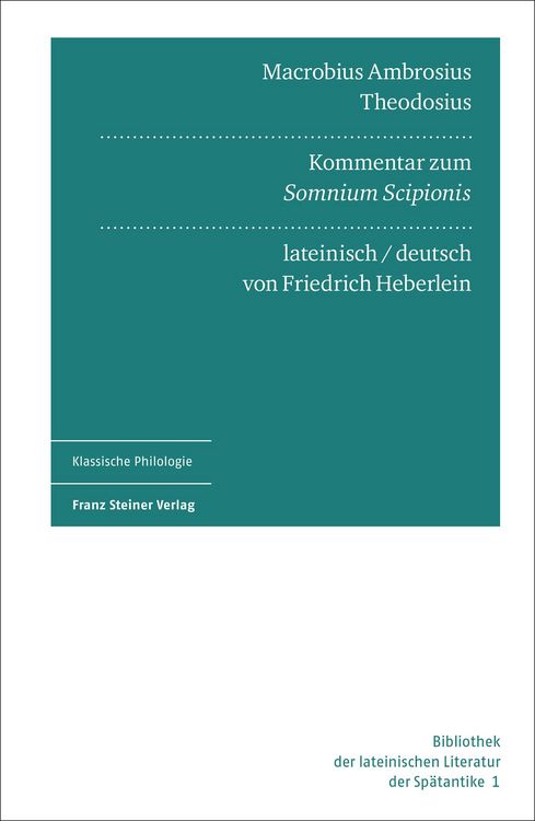 Produktbild: Macrobius Ambrosius Theodosius: Kommentar zum "Somnium Scipionis". Lateinisch und deutsch