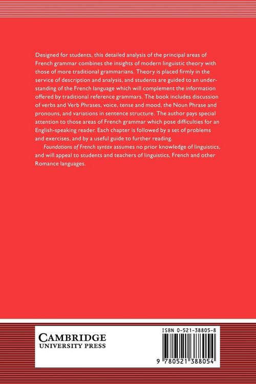 Produktbild: Foundations of French Syntax