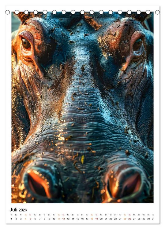 Produktbild: Afrikas Tierwelt - imposante K&ouml;pfe (Tischkalender 2026 DIN A5 hoch), CALVENDO Monatskalender