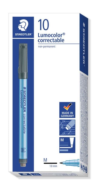 Produktbild: STAEDTLER Universalstift Lumocolor correctable 305 trocken abwischbar, blau M