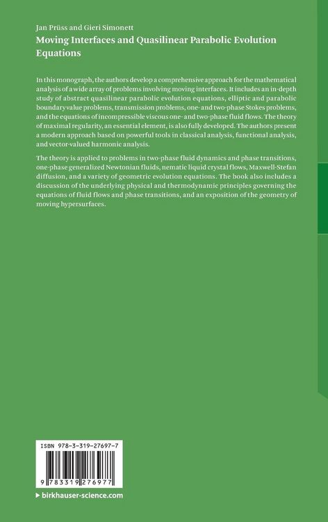 Produktbild: Moving Interfaces and Quasilinear Parabolic Evolution Equations