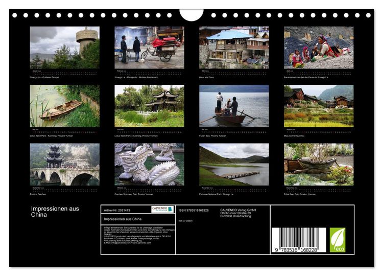 Produktbild: Impressionen aus China (Wandkalender 2026 DIN A4 quer), CALVENDO Monatskalender