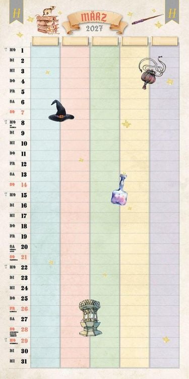 Produktbild: Der gro&szlig;e inoffizielle Familienplaner f&uuml;r Potterheads Kalender 2027