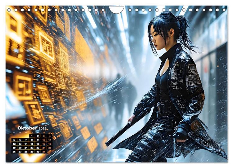Produktbild: Kriegerin der Cyberwelt (Wandkalender 2026 DIN A4 quer), CALVENDO Monatskalender