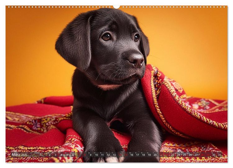 Produktbild: Welpen im Kuschelmodus - Herzerw&auml;rmende kleine Labrador Retriever (Wandkalender 2026 DIN A2 quer), CALVENDO Monatskalender