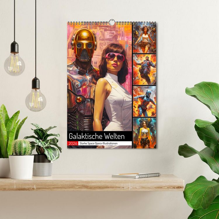 Produktbild: Galaktische Welten. Starke Space Opera-Illustrationen (Wandkalender 2026 DIN A3 hoch), CALVENDO Monatskalender
