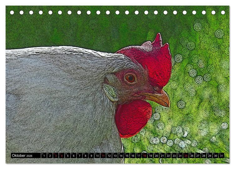 Produktbild: Die H&uuml;hner sind los! (Tischkalender 2026 DIN A5 quer), CALVENDO Monatskalender