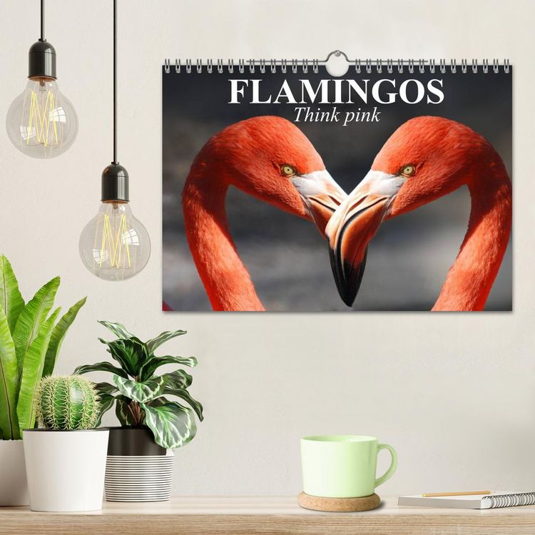 Produktbild: Flamingos Think pink (Wall Calendar 2026 DIN A4 landscape), CALVENDO 12 Month Wall Calendar