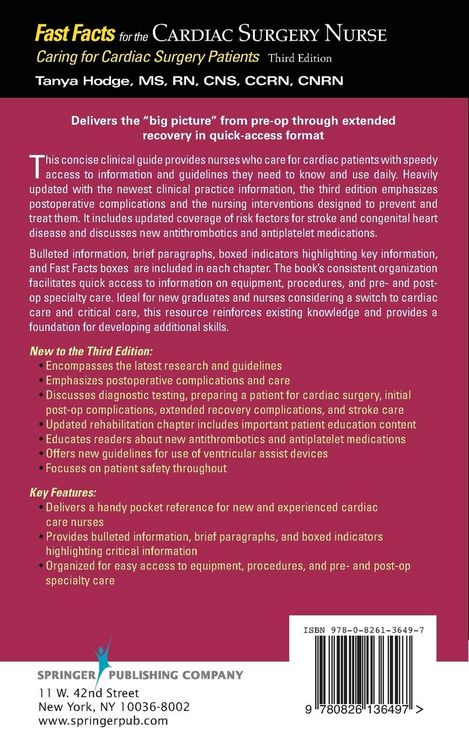 Produktbild: Fast Facts for the Cardiac Surgery Nurse, Third Edition