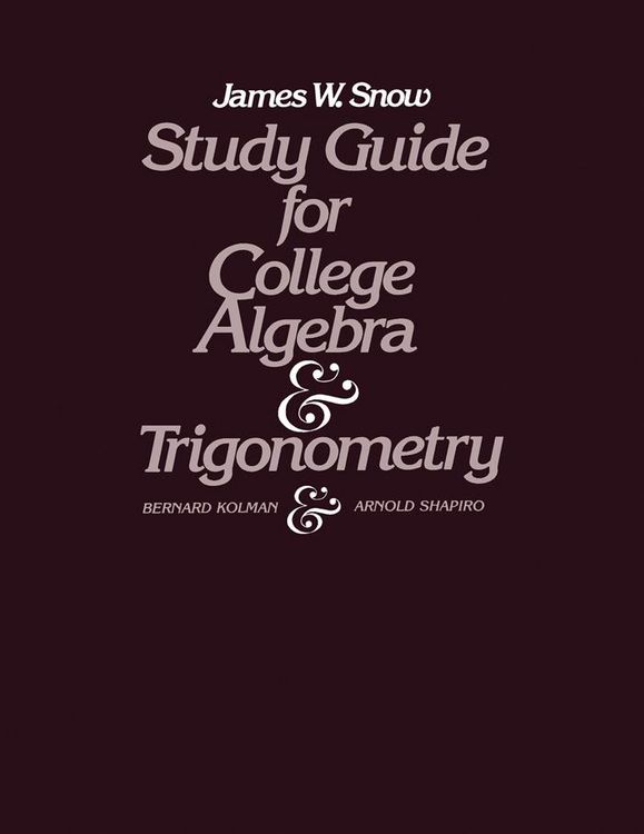 Produktbild: Study Guide for College Algebra and Trigonometry