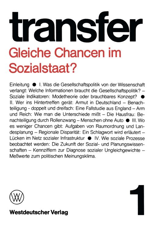 Produktbild: Gleiche Chancen im Sozialstaat?