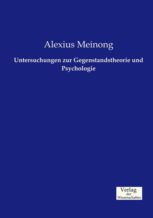 Produktbild: Untersuchungen zur Gegenstandstheorie und Psychologie