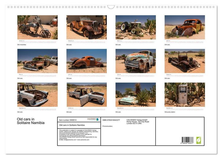Produktbild: Old cars in Solitaire Namibia (Wall Calendar 2026 DIN A2 landscape), CALVENDO 12 Month Wall Calendar