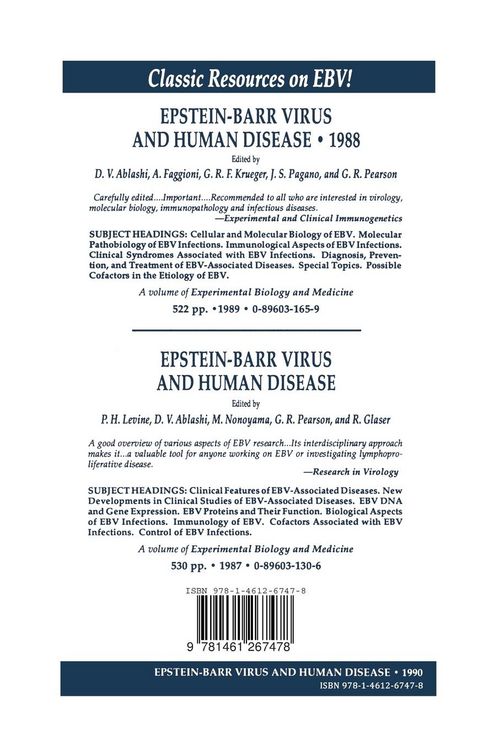 Produktbild: Epstein-Barr Virus and Human Disease &middot; 1990