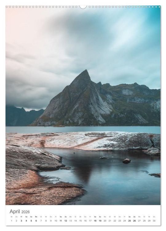 Produktbild: Die Lofoten &ndash; Landschaftsfotografien aus Nordnorwegen (hochwertiger Premium Wandkalender 2026 DIN A2 hoch), Kunstdruck in Hochglanz