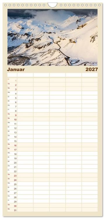 Produktbild: Familienplaner 2027 - Berge. Wege in die Natur mit 5 Spalten (Wandkalender, 21 x 45 cm) CALVENDO