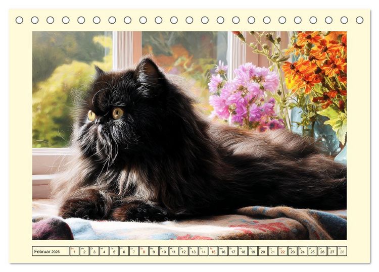 Produktbild: Perserkatzen. Zauberhaft, sanft, anh&auml;nglich und wundersch&ouml;n (Tischkalender 2026 DIN A5 quer), CALVENDO Monatskalender