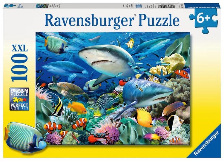 Produktbild: Puzzle Ravensburger Riff der Haie 100 Teile XXL