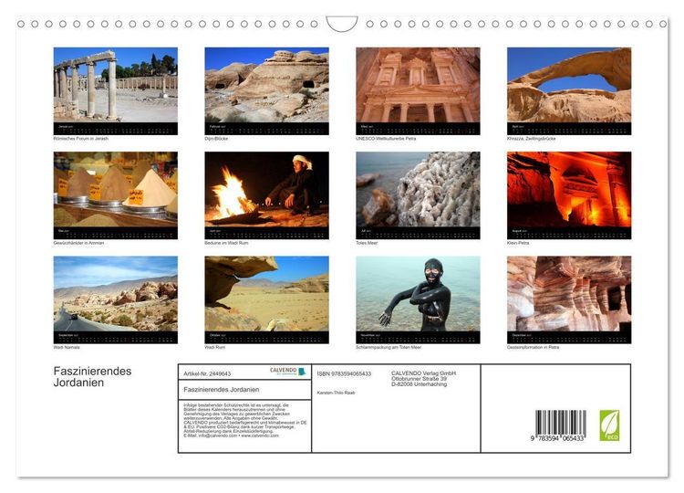 Produktbild: Faszinierendes Jordanien (Wandkalender 2027 DIN A3 quer), CALVENDO Monatskalender