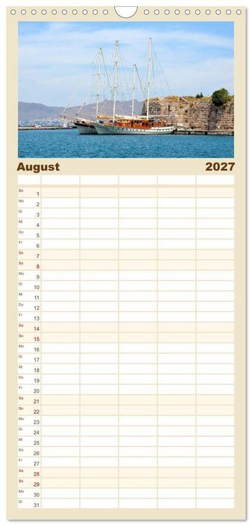 Produktbild: Familienplaner 2027 - Griechische Insel Kos mit 5 Spalten (Wandkalender, 21 x 45 cm) CALVENDO