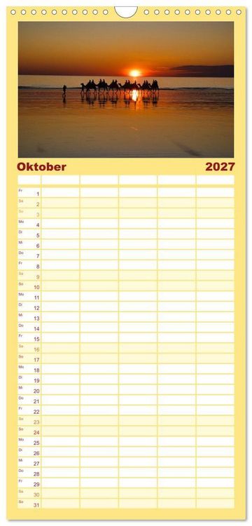 Produktbild: Familienplaner 2027 - Roadtrip durchs Outback &ndash; Australiens wilde Seele mit 5 Spalten (Wandkalender, 21 x 45 cm) CALVENDO