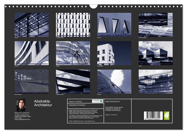 Produktbild: Abstrakte Architektur (Wandkalender 2026 DIN A3 quer), CALVENDO Monatskalender