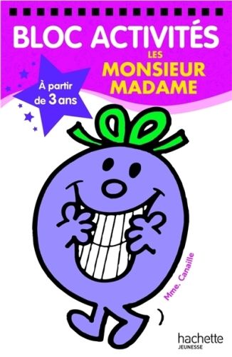 Produktbild: Bloc activit&eacute;s les Monsieur Madame : &agrave; partir de 3 ans