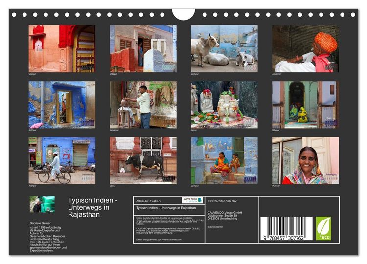 Produktbild: Typisch Indien - Unterwegs in Rajasthan (Wandkalender 2026 DIN A4 quer), CALVENDO Monatskalender