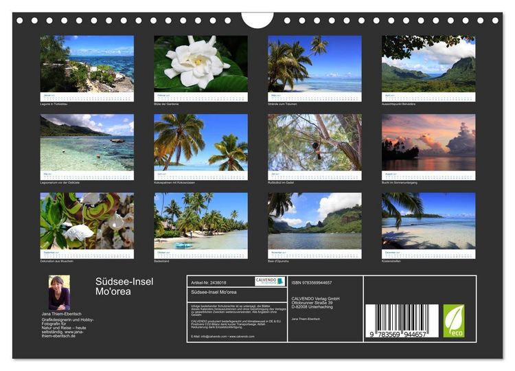 Produktbild: S&uuml;dsee-Insel Mo'orea (Wandkalender 2027 DIN A4 quer), CALVENDO Monatskalender