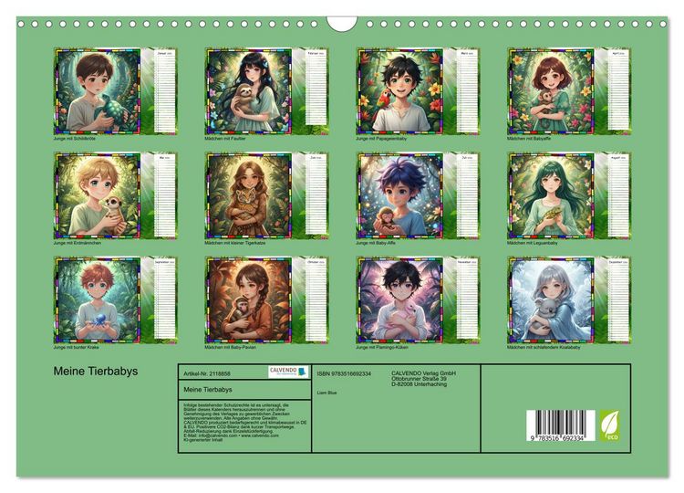 Produktbild: Meine Tierbabys (Wandkalender 2026 DIN A3 quer), CALVENDO Monatskalender