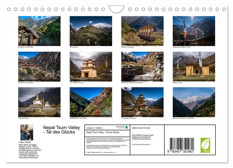 Produktbild: Nepal Tsum Valley - Tal des Gl&uuml;cks (Wandkalender 2026 DIN A4 quer), CALVENDO Monatskalender