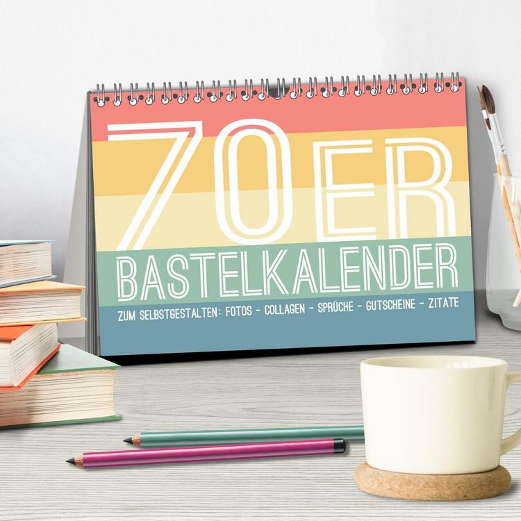 Produktbild: 70er Jahre Bastelkalender - DIY Kreativ-Kalender zum Selbstgestalten (Tischkalender 2026 DIN A5 quer), CALVENDO Monatskalender