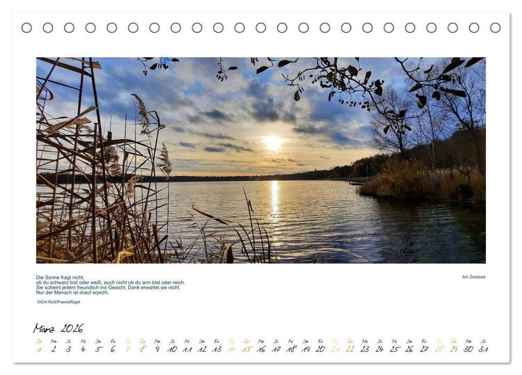 Produktbild: Poesiefl&uuml;gels Abendspaziergang (Tischkalender 2026 DIN A5 quer), CALVENDO Monatskalender