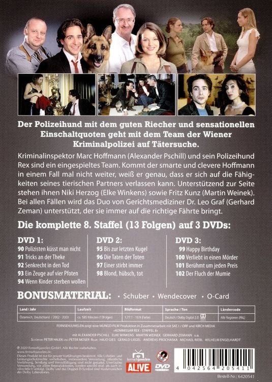 Produktbild: Kommissar Rex - Die komplette 8. Staffel [3 DVDs]