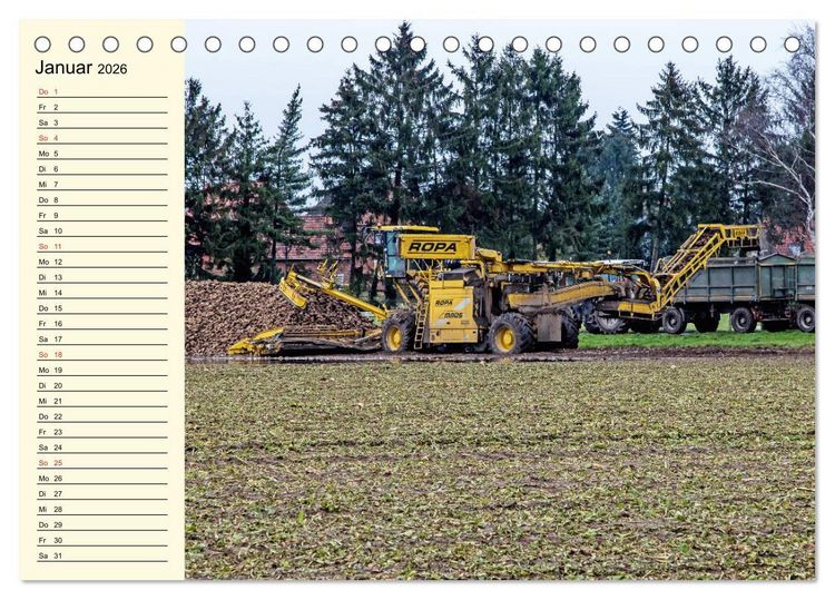 Produktbild: Landwirtschaftliche Maschinen im Einsatz (Tischkalender 2026 DIN A5 quer), CALVENDO Monatskalender