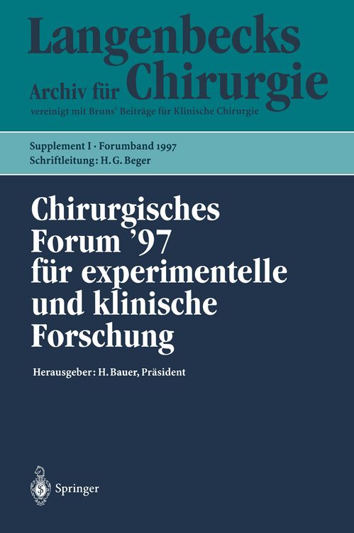 Produktbild: Chirurgisches Forum &rsquo;97 f&uuml;r experimentelle und klinische Forschung