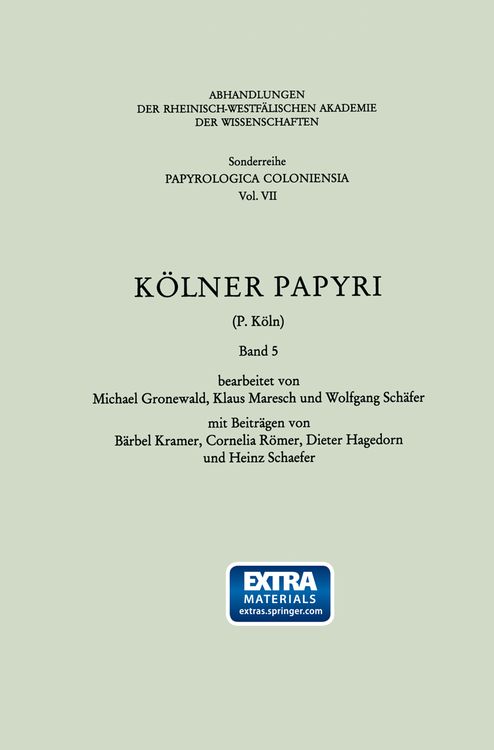 Produktbild: K&ouml;lner Papyri (P. K&ouml;ln)