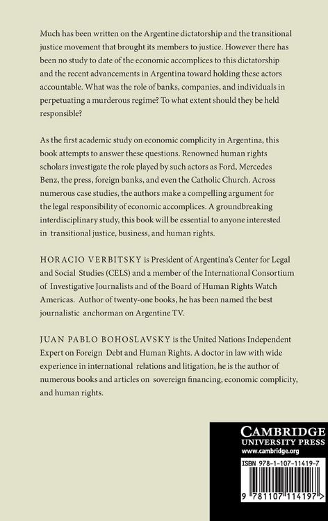 Produktbild: The Economic Accomplices to the Argentine Dictatorship