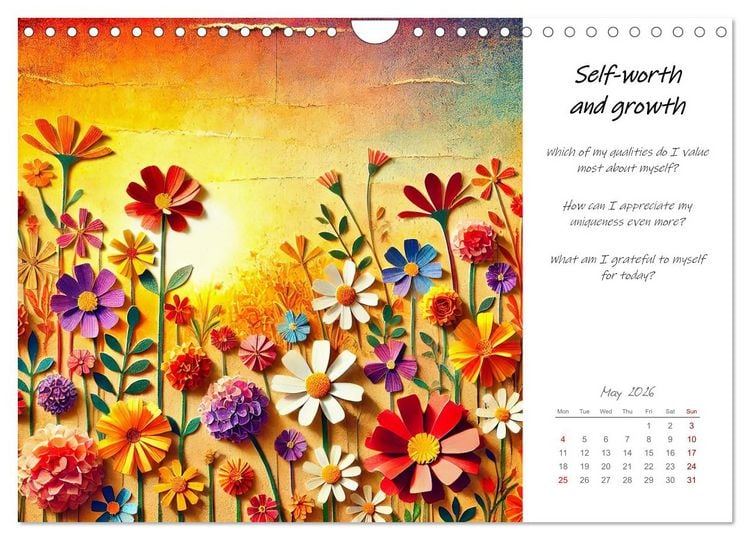 Produktbild: More confidence in 12 months - Collages with reflection questions for a stronger self (Wall Calendar 2026 DIN A4 landscape), CALVENDO 12 Month Wall Calendar