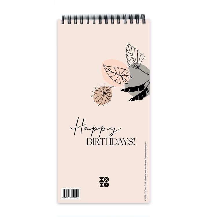 Produktbild: Geburtstagskalender "leaves line art", ohne Jahreszahl