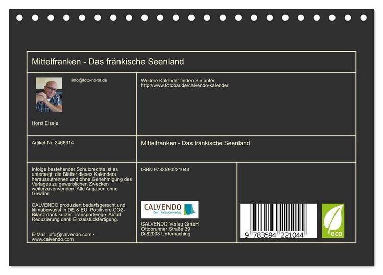 Produktbild: Mittelfranken - Das fr&auml;nkische Seenland (Tischkalender 2027 DIN A5 quer), CALVENDO Monatskalender
