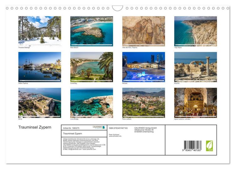 Produktbild: Trauminsel Zypern (Wandkalender 2026 DIN A3 quer), CALVENDO Monatskalender