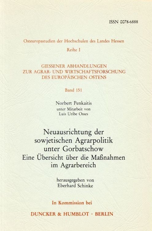 Produktbild: Neuausrichtung der sowjetischen Agrarpolitik unter Gorbatschow.